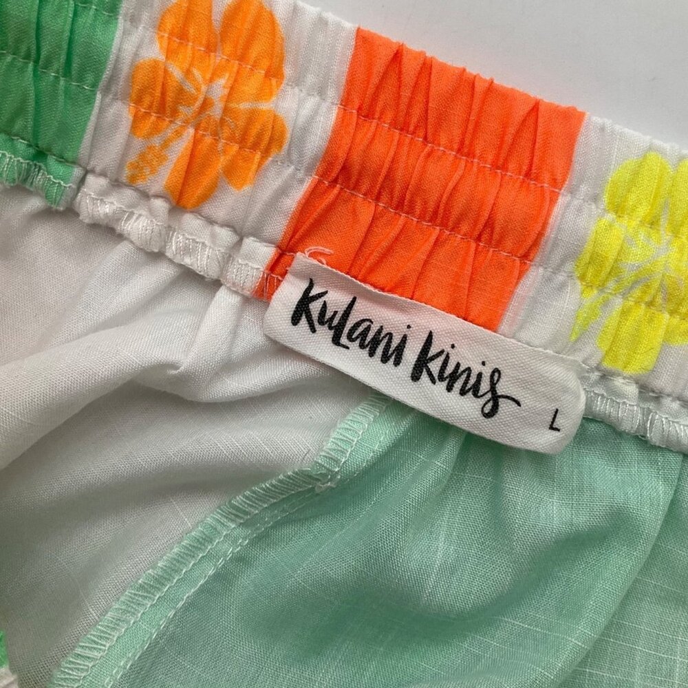 Kulani Kinis  Large Colorful Hibiscus Print Wide-Leg Pull-On Pants - Picture 4 of 14